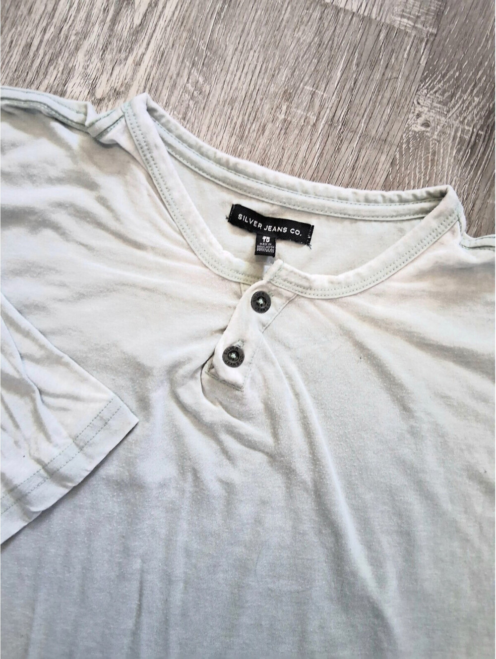 Silver Jeans Co. Men's XL Light Mint Green Short Sleeve Casual Henley T-Shirt